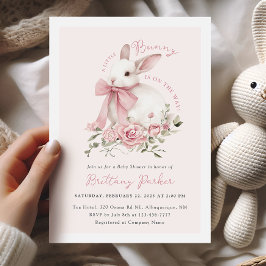 Invitación a Baby Shower de Chica pequeño conejo