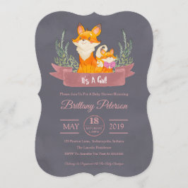 Invitación a Baby Shower de Chica Pink Woodland Fo