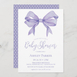 Invitación a Baby Shower de Chica Purple Bow