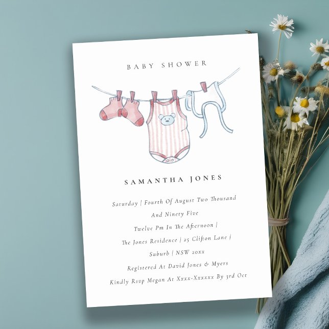 Invitación a Baby Shower de Chica rosa de la línea (Subido por el creador)