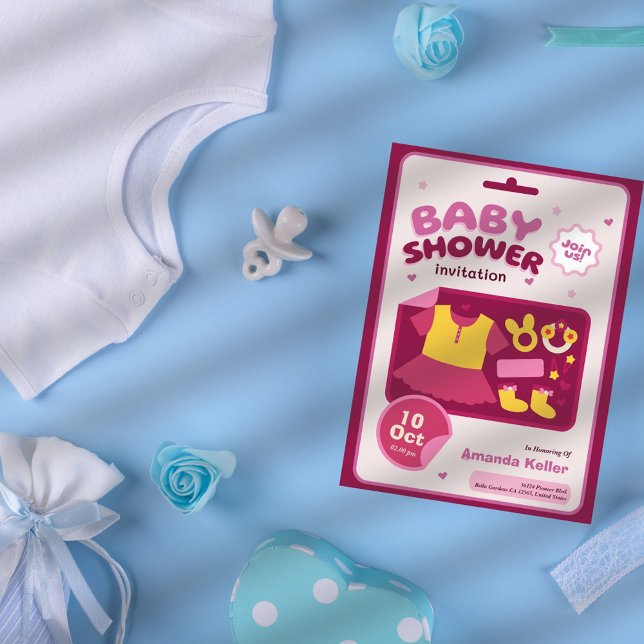 Invitación a Baby Shower de Chica rosado (Subido por el creador)