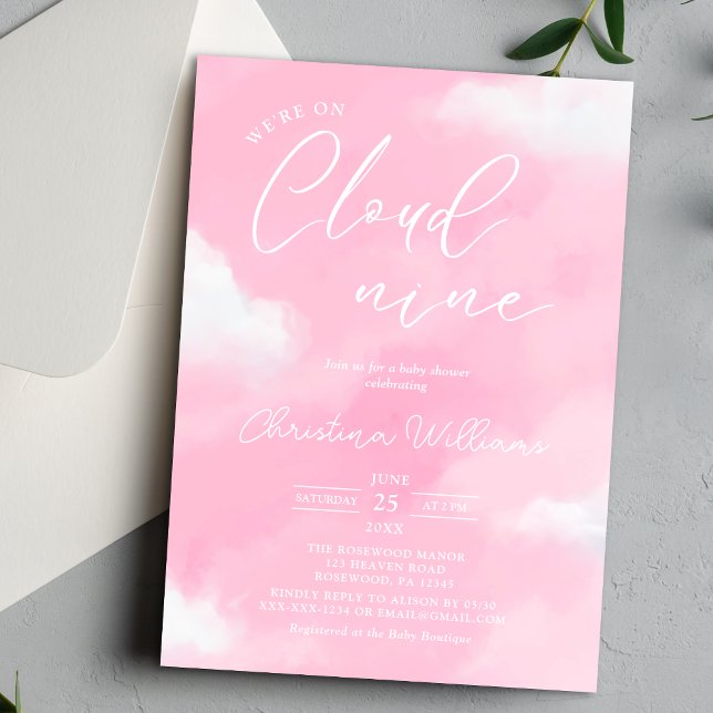 Invitación a Baby Shower de Chica rosado en la nub (Subido por el creador)