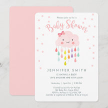 Invitación a Baby Shower de Chica rosado en las nu