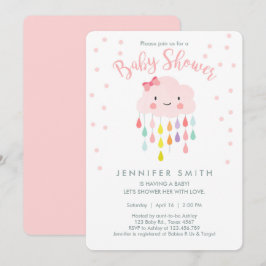 Invitación a Baby Shower de Chica rosado en las nu
