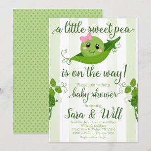 Invitación a Baby Shower de Chica Sweet Pea Pod