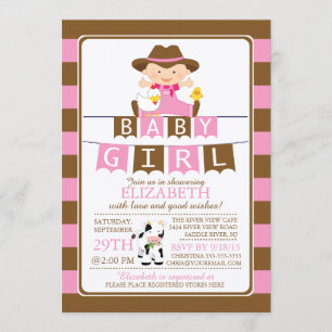 Invitación a Baby Shower de Chicas campesinos