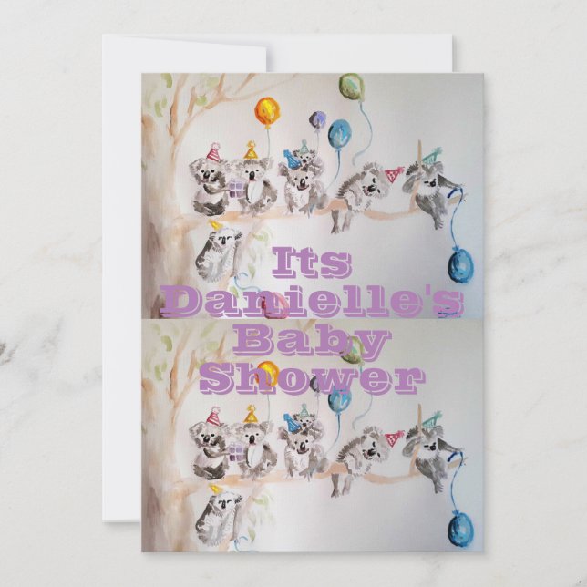 Invitación a Baby Shower de Chicas de acuarela de  (Anverso)