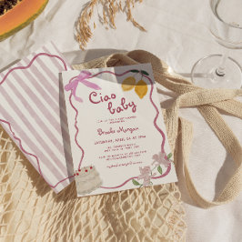 Invitación a Baby Shower de Chicas de Bows de Limó
