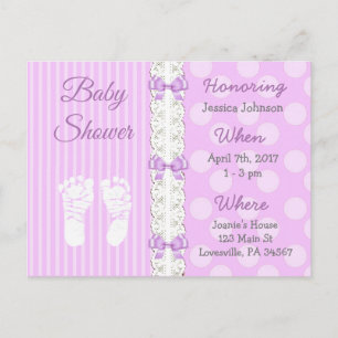 Invitación a Baby Shower de Chicas de encaje y vac