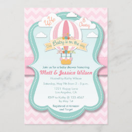 Invitación a Baby Shower de Chicas de globos aeros