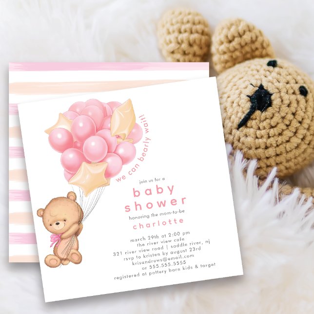 Invitación a Baby Shower de Chicas de peluche Tedd (Subido por el creador)