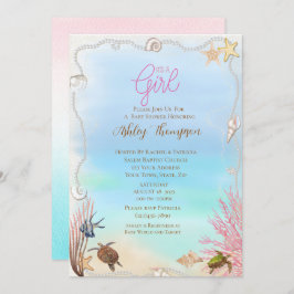 Invitación a Baby Shower de Chicas de tortuga mari