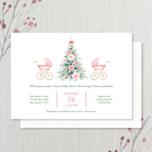 Invitación a Baby Shower de chicas gemelos de invi