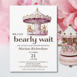 Invitación a Baby Shower de Chicas gemelos Teddy B