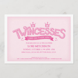 Invitación a Baby Shower de Chicas gemelos Twinces