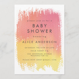 Invitación a Baby Shower de Chicas rosados de lava