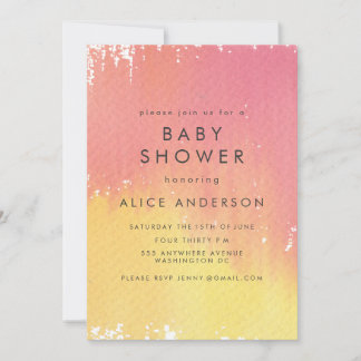 Invitación a Baby Shower de Chicas rosados de lava