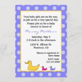 Invitación a Baby Shower de Chicas y niños gemelos