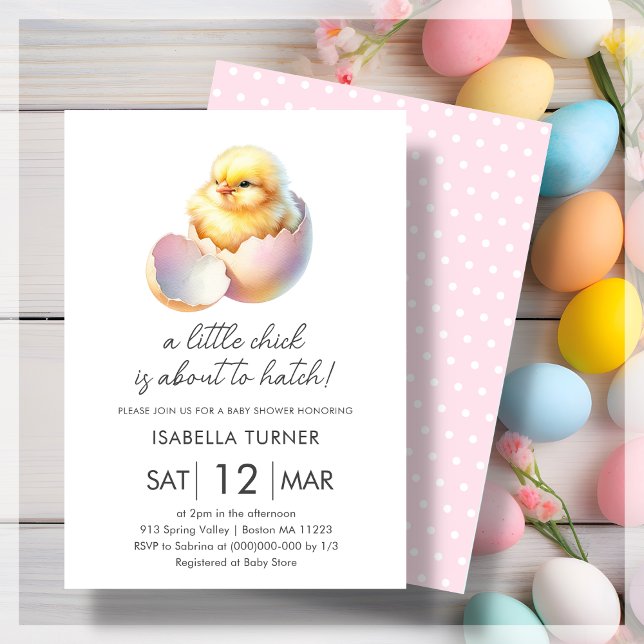 Invitación a Baby Shower de Chick de Primavera Ros (Subido por el creador)