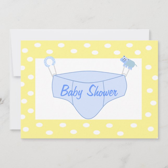 Invitación a Baby Shower de chico personalizado -  (Anverso)