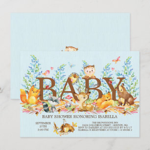Invitación a Baby Shower de chicos rústicos de Woo