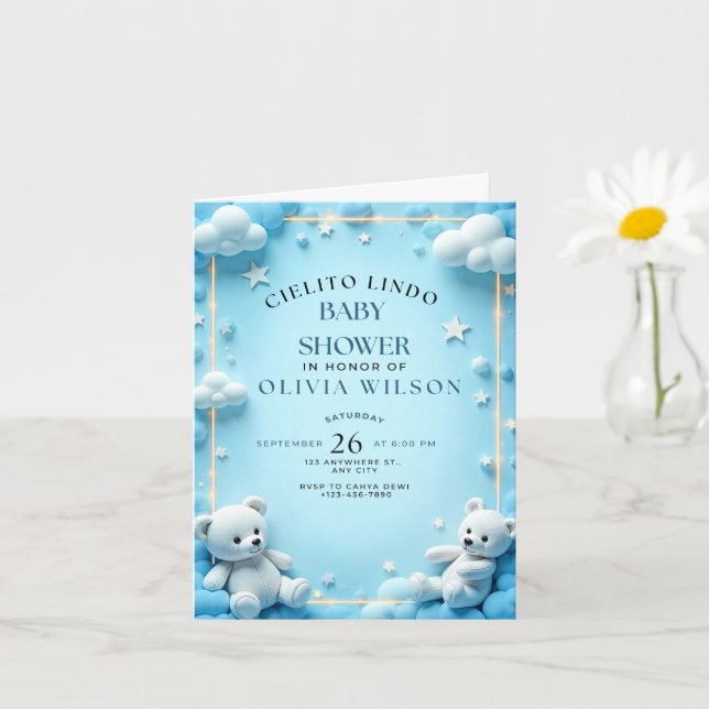 Invitación a Baby Shower de Cielito Lindo (Planta pequeña)