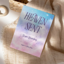 Invitación a Baby Shower de cielo rosa enviado por