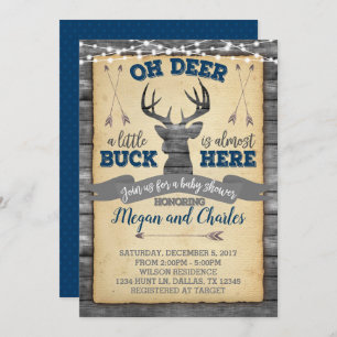 Invitación a Baby Shower de ciervo
