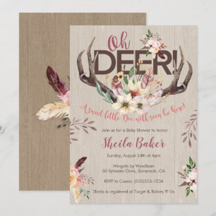 Invitación a Baby Shower de ciervos - Antlers invi