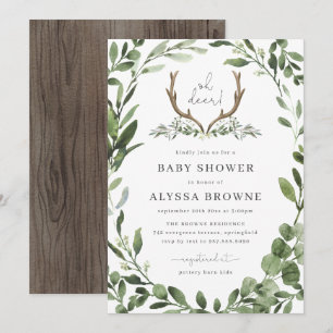 Invitación a Baby Shower de ciervos Lumberjack