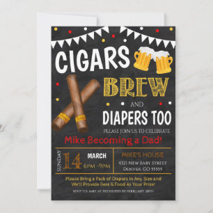 Invitación a Baby Shower de cigarrillos y cerveza
