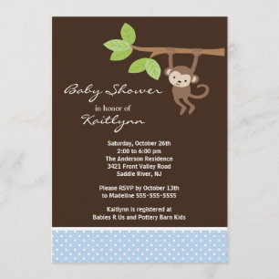 Invitación a Baby Shower de Cine Baby Boy Monkey S