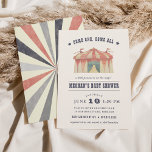 Invitación a Baby Shower de circo vintage<br><div class="desc">¡Vengan todos! Invitar a los invitados a celebrar a la madre a estar con esta tierna invitación a la ducha de bebé de una tienda de circo de estilo vintage. La tarjeta blanca despegada incluye un ilustracion de carpa de circo acuático con letras de la lista de reproducción vintage y...</div>