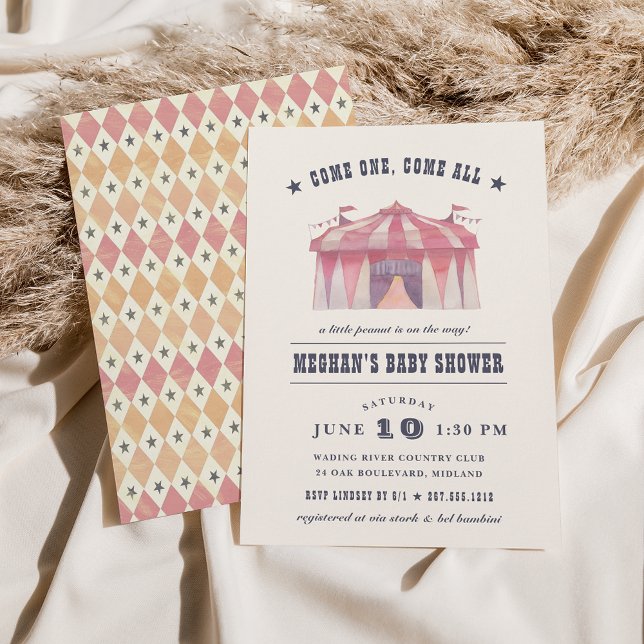 Invitación a Baby Shower de circo vintage (Subido por el creador)