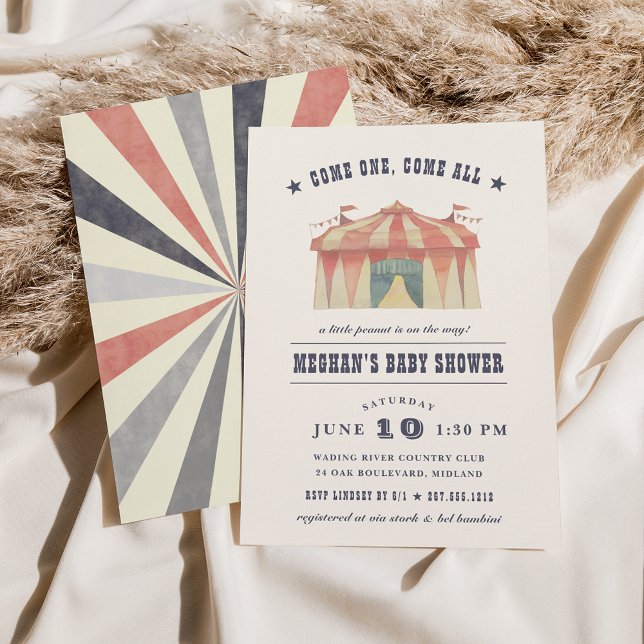 Invitación a Baby Shower de circo vintage (Subido por el creador)