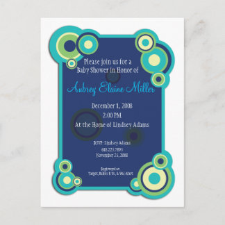 Invitación a Baby Shower de círculo azul