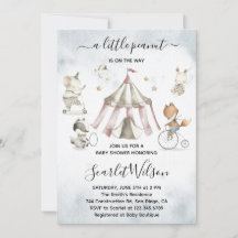 Invitación a Baby Shower de Circus Animals