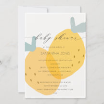 Invitación a Baby Shower de cítricos de limón limó