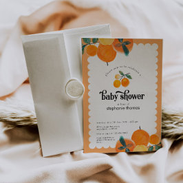 Invitación a Baby Shower de Citrus naranja