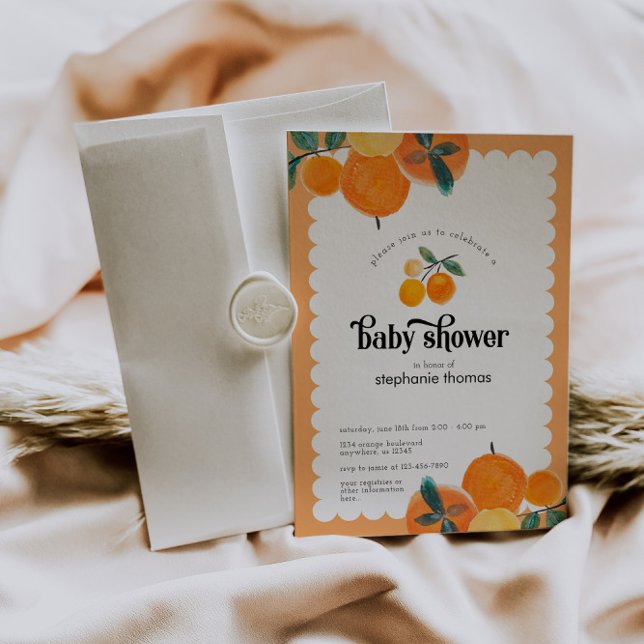 Invitación a Baby Shower de Citrus naranja (Subido por el creador)