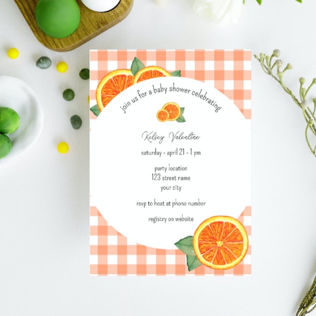 Invitación a Baby Shower de Citrus naranja (Subido por el creador)