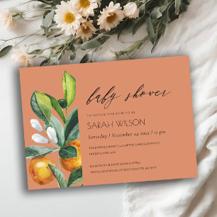 Invitación a Baby Shower de Citrus Naranja de óxid