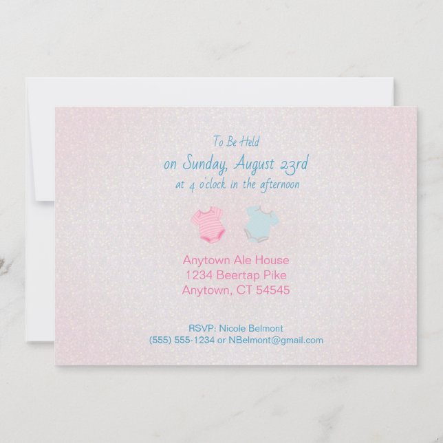 Invitación a Baby Shower de Clothesline Layette (Reverso)