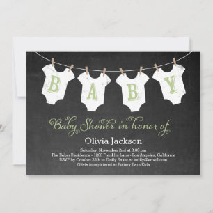 Invitación a Baby Shower de Clothing Garland - Sag