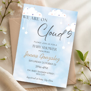 Invitación a Baby Shower de Cloud 9 Sky Baby Boy