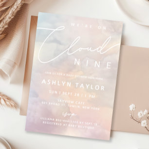 Invitación a Baby Shower de Cloud 9 Watercolor Sky