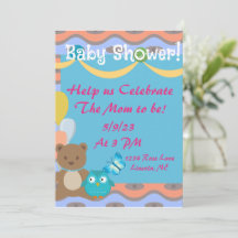 Invitación a Baby Shower de color
