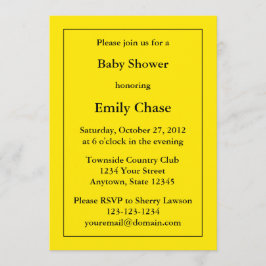 Invitación a Baby Shower de color amarillo Persona