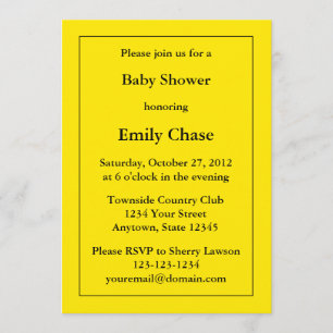 Invitación a Baby Shower de color amarillo Persona