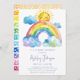 Invitación a Baby Shower de color arcoiris